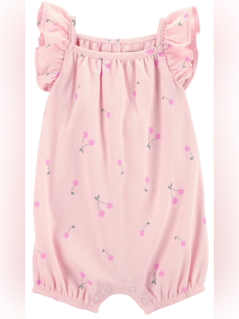 Carters 12M One-Piece Pink Romper Cherry Boho Cottagecore Comfy Soft Lightweight